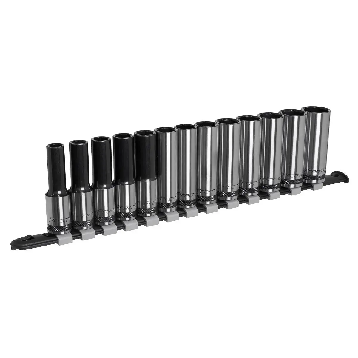 Sealey Premier Black Socket Set Deep 13Pc 1/2"Sq Drive Metric - Premier Black 1