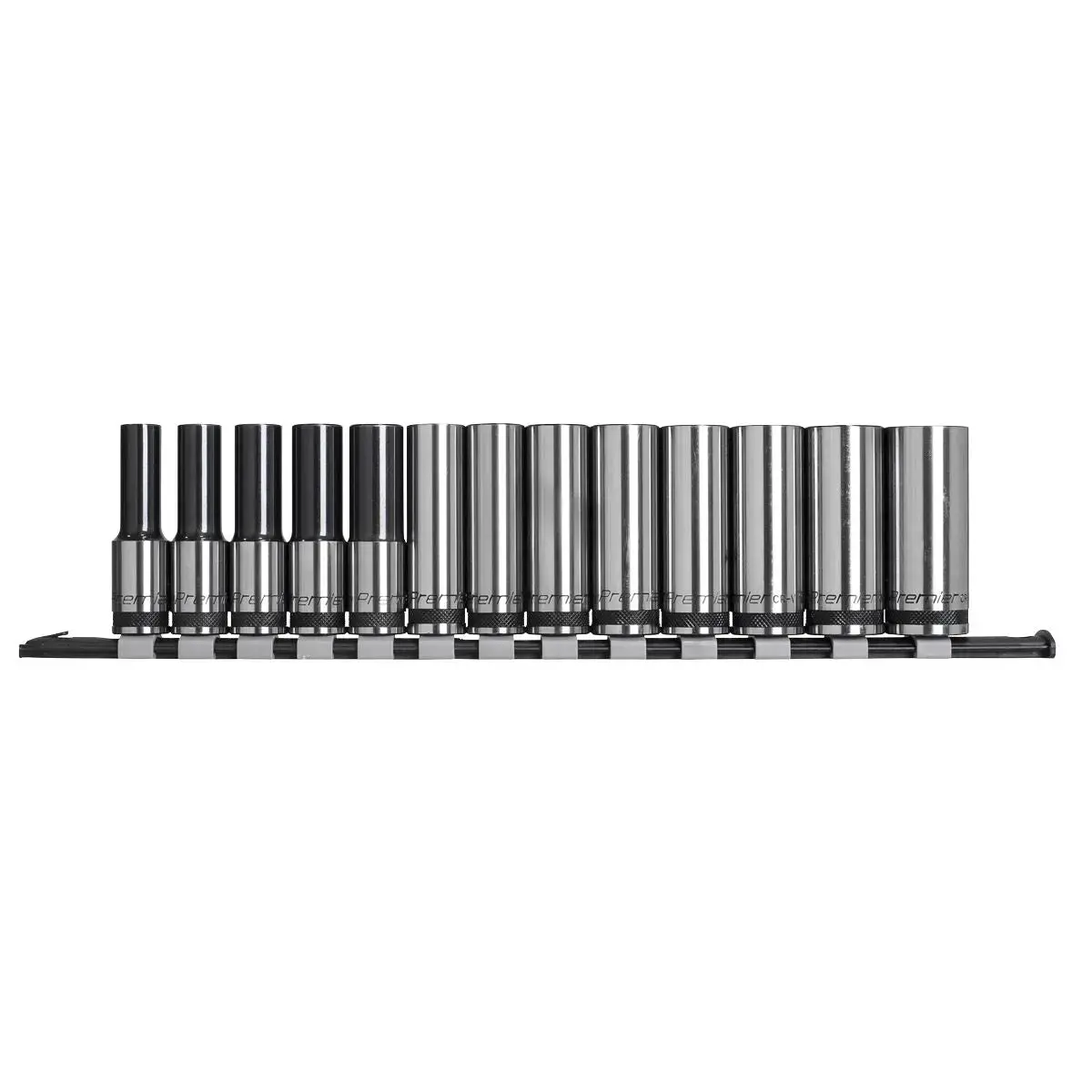 Sealey Premier Black Socket Set Deep 13Pc 1/2"Sq Drive Metric - Premier Black 2