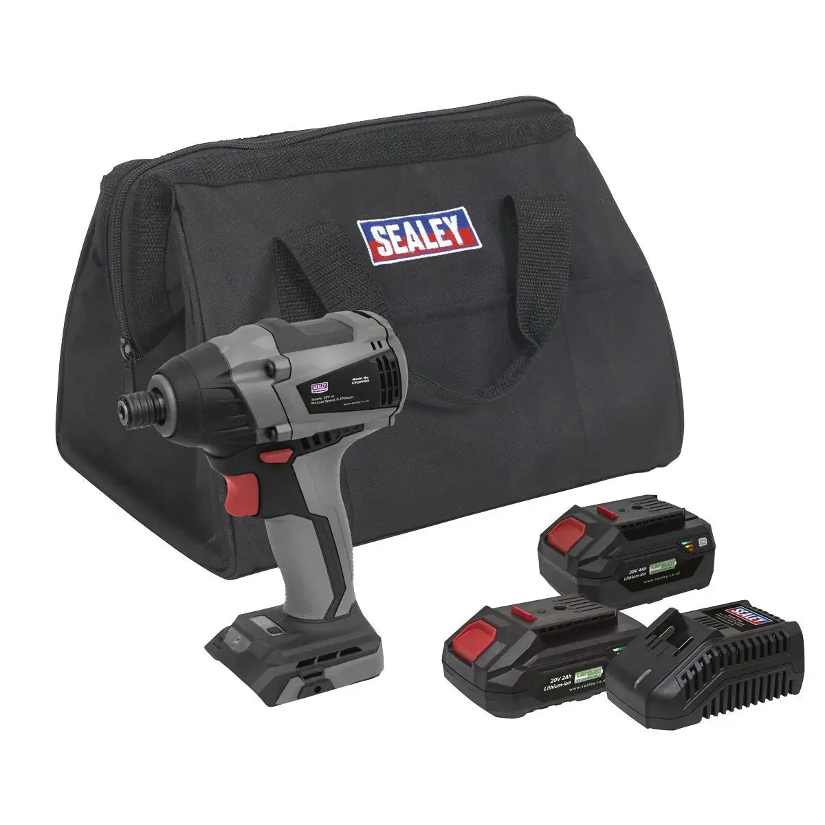 Sealey Premier Brushless Impact Driver Kit 1/4"Hex 20V Sv20 Series - 2 Batteries 1
