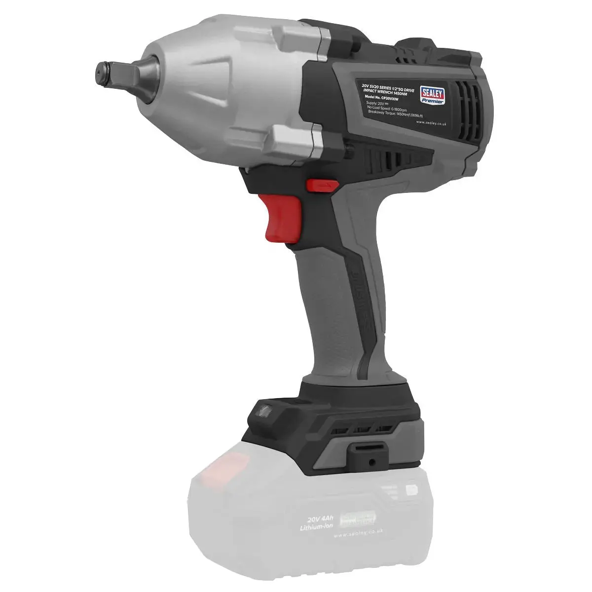 Sealey Premier Brushless Impact Wrench 20V Sv20 Series 1/2"Sq Drive - Body Only 1