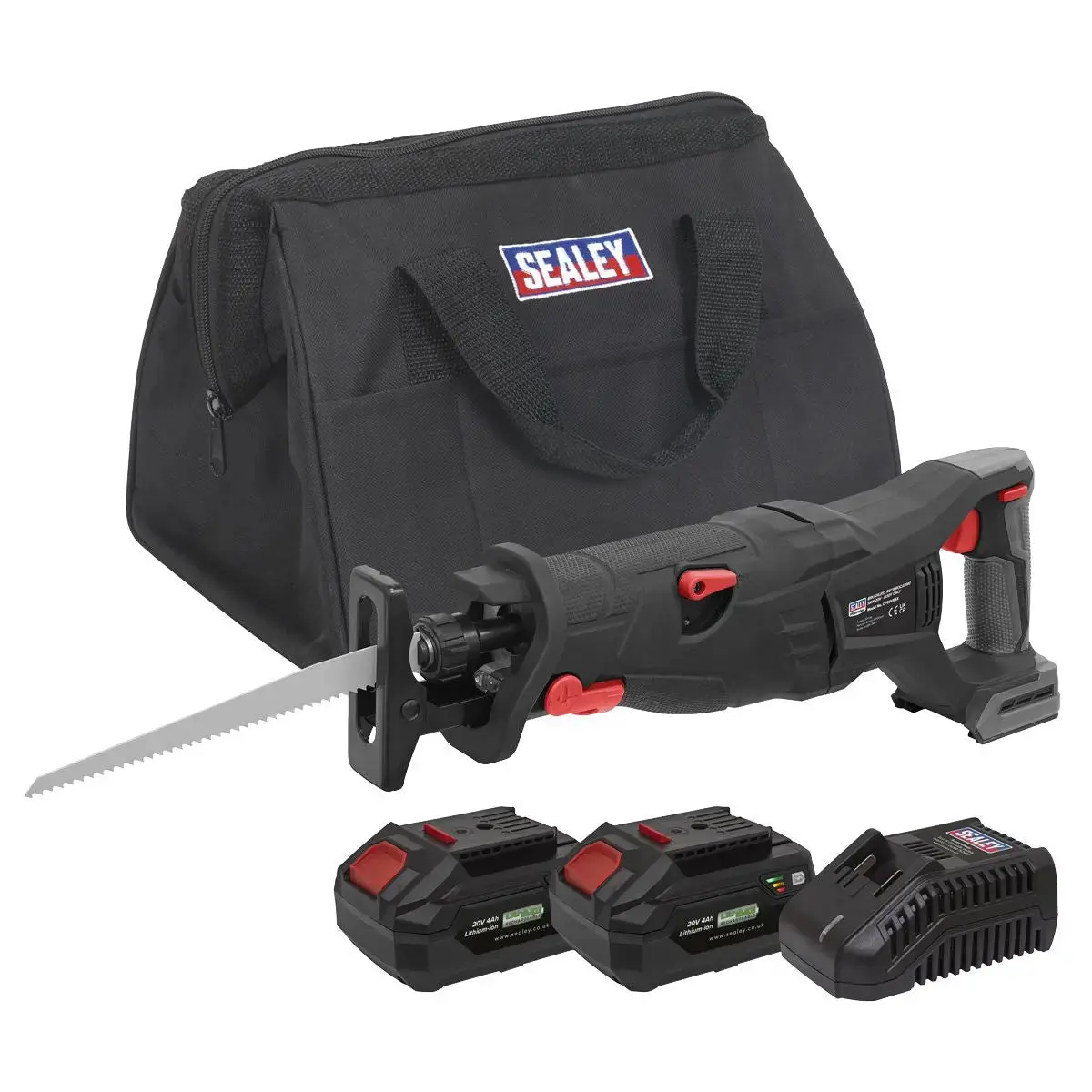 Sealey Premier Brushless Reciprocating Saw 20V 4Ah Sv20 Series Kit - 2 Batteries 1