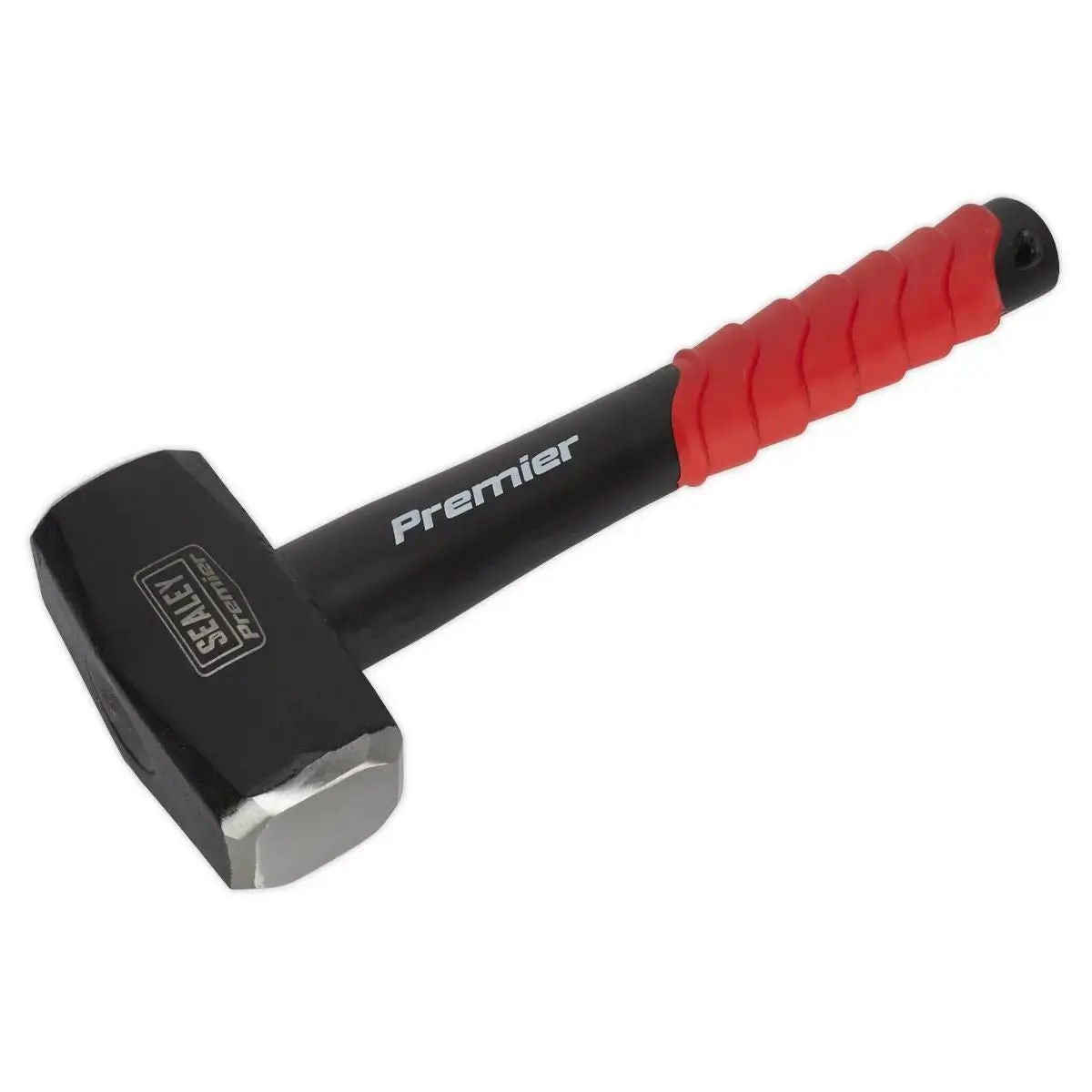 Sealey Premier Club Hammer 4Lb Fibreglass Shaft Lump Carbon Steel Rubber Grip 1