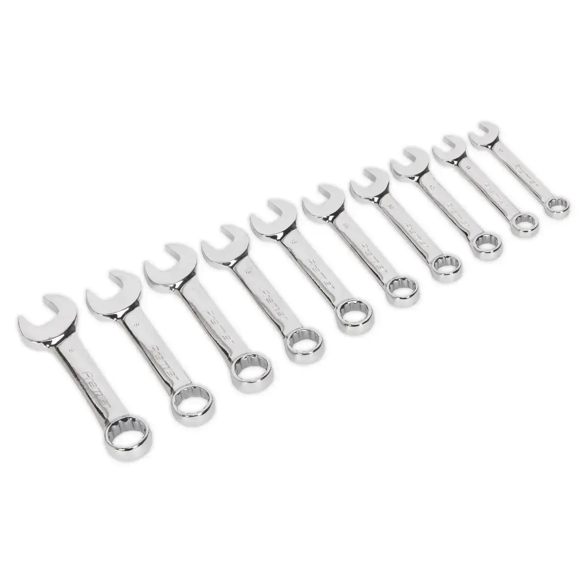 Sealey Premier Combination Spanner Set 10Pc Stubby Metric 1