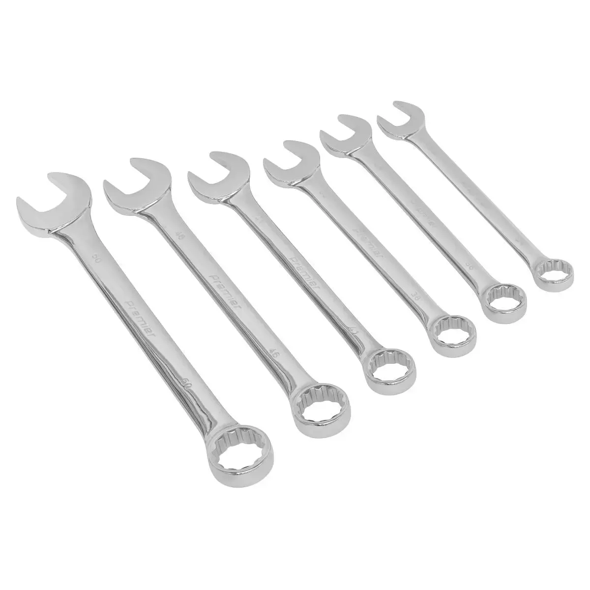 Sealey Premier Combination Spanner Set 6Pc Super Jumbo Metric 1