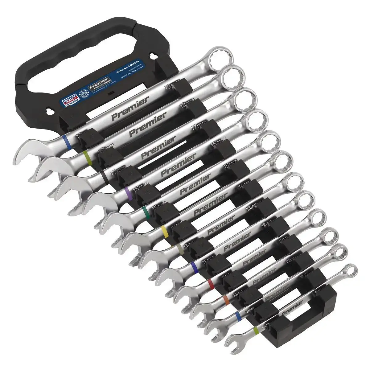 Sealey Premier Combination Spanner Set Anti-Slip 12Pc Metric - Platinum Series 1