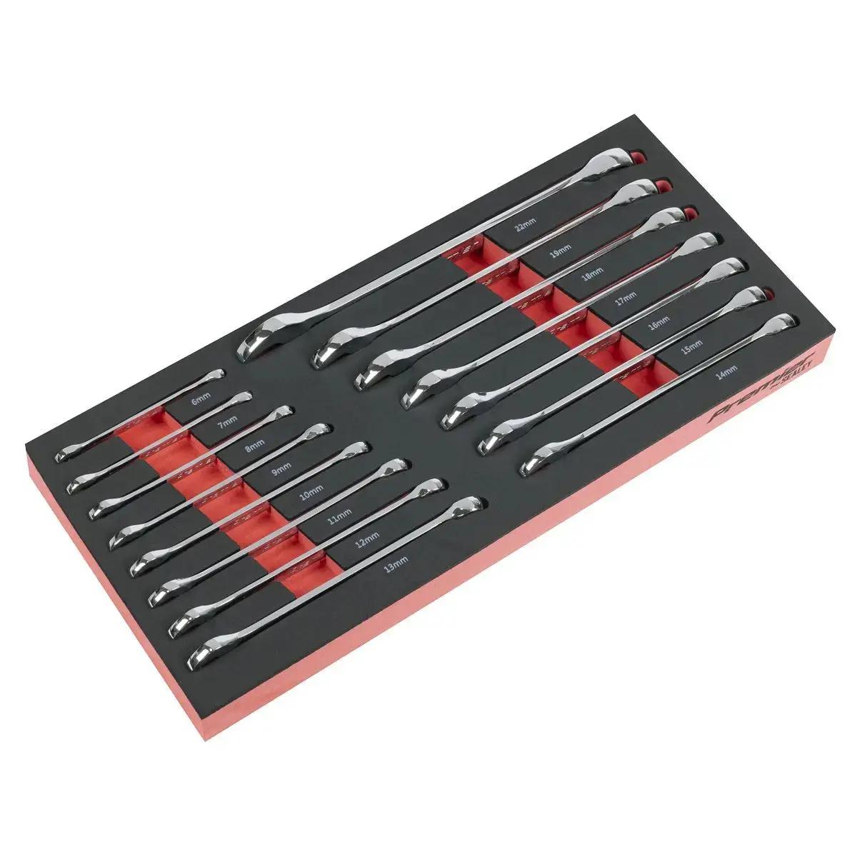 Sealey Premier Combination Spanner Set With Tool Tray 15Pc 1