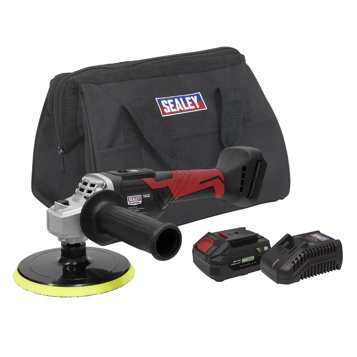 Sealey Premier Cordless Rotary Polisher Kit 20V 4Ah Sv20 Series Ø150mm 1
