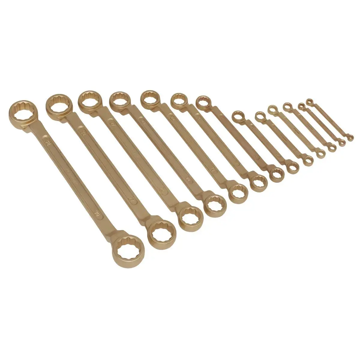 Sealey Premier Double End Ring Spanner Set 13Pc 5.5-32Mm - Non-Sparking 1