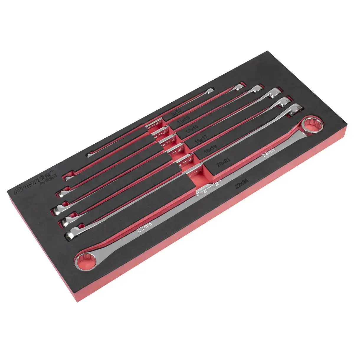 Sealey Premier Extra-Long Double End Ring Spanner Set 7Pc 1