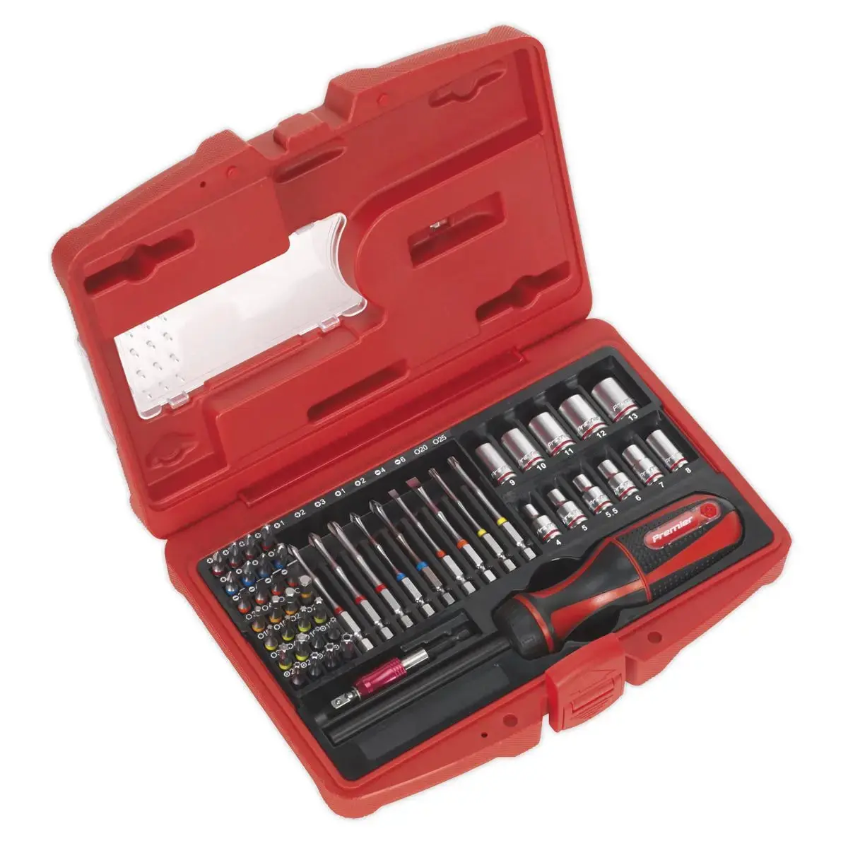 Sealey Premier Fine Tooth Ratchet Screwdriver & Accessory Set 51Pc 1