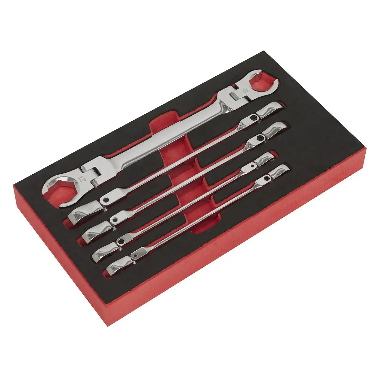 Sealey Premier Flexi-Head Flare Nut Spanner Set 5Pc 1