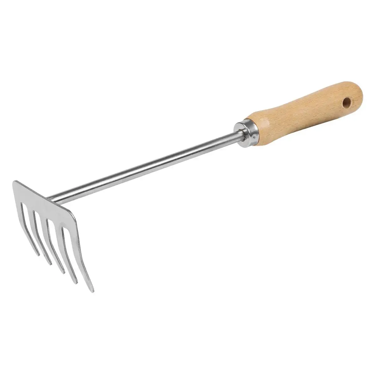 Sealey Premier Garden Hand Rake With Short Ash Handle & Stainless Steel Tines 1