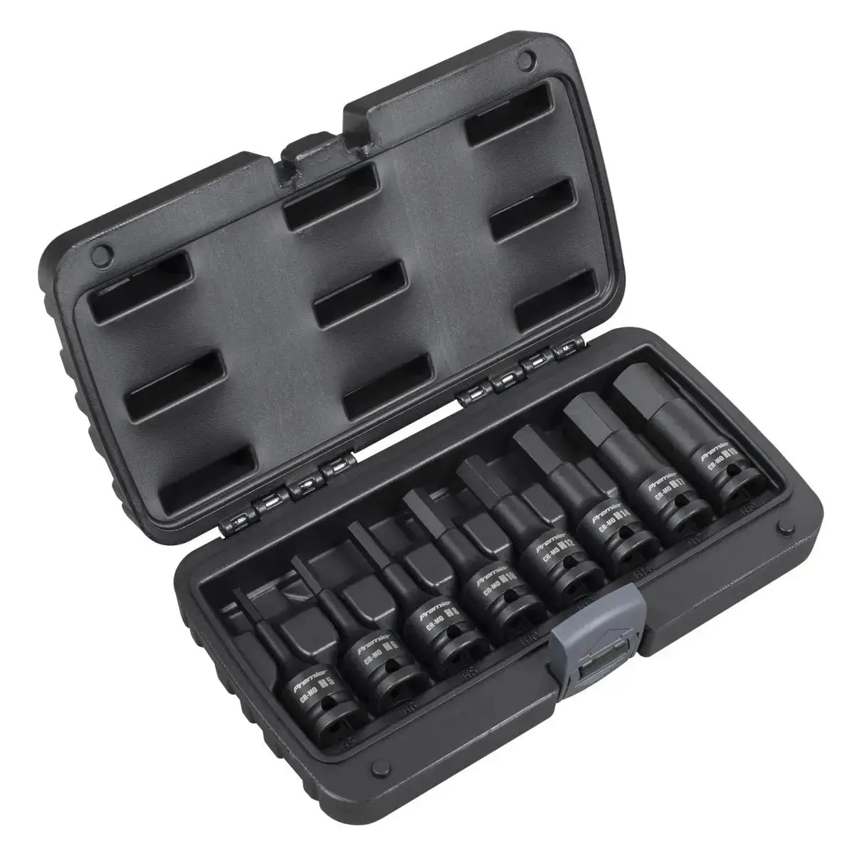 Sealey Premier Hex Impact Socket Bit Set 1/2"Sq Drive 8Pc 1