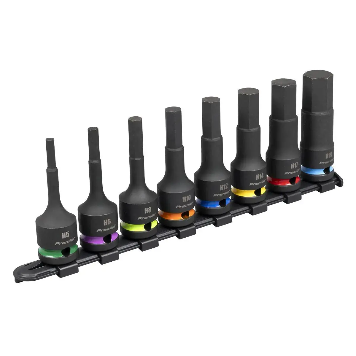 Sealey Premier Hex Impact Socket Bit Set 8Pc 1/2"Sq Drive 1
