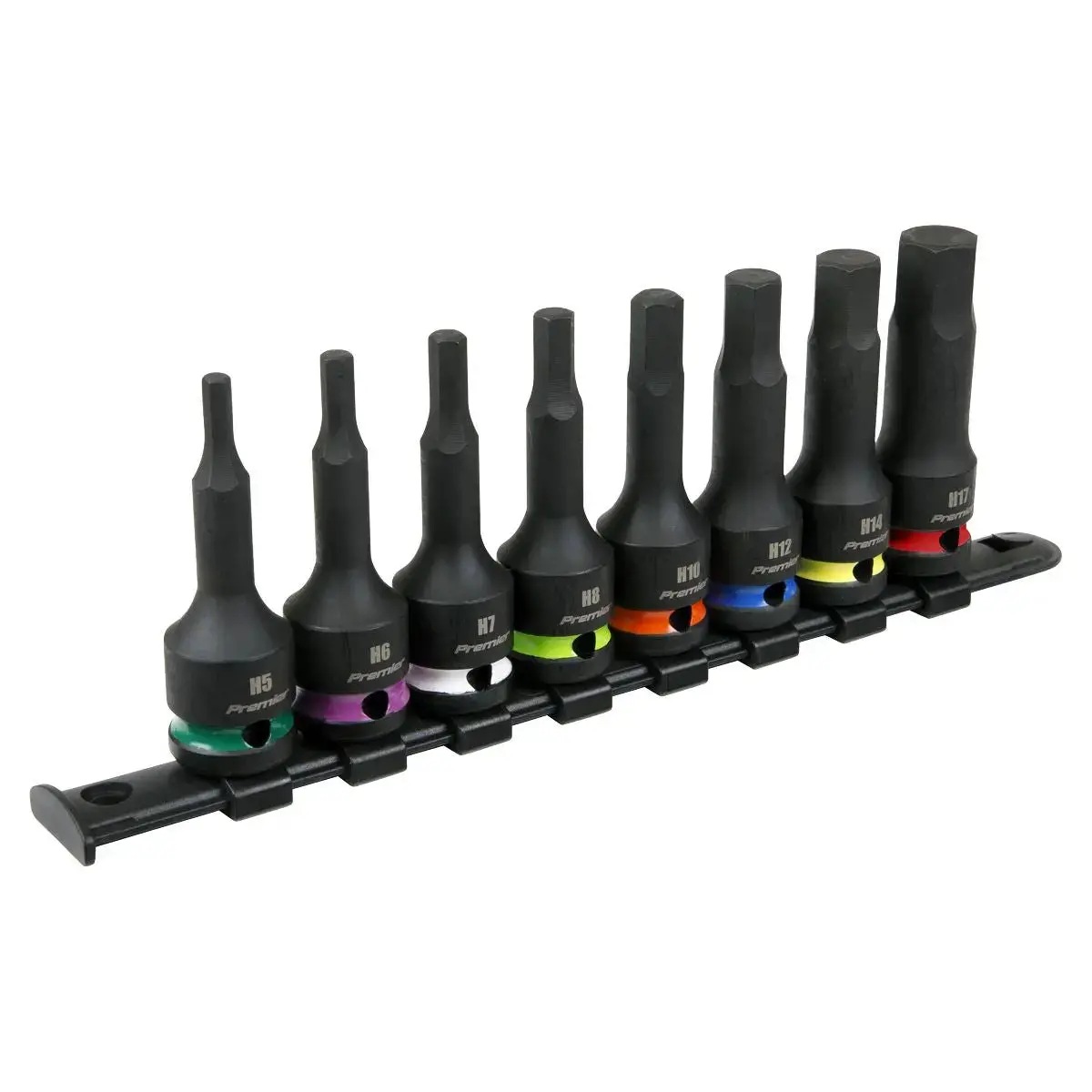 Sealey Premier Hex Impact Socket Bit Set 8Pc 1/2"Sq Drive 2