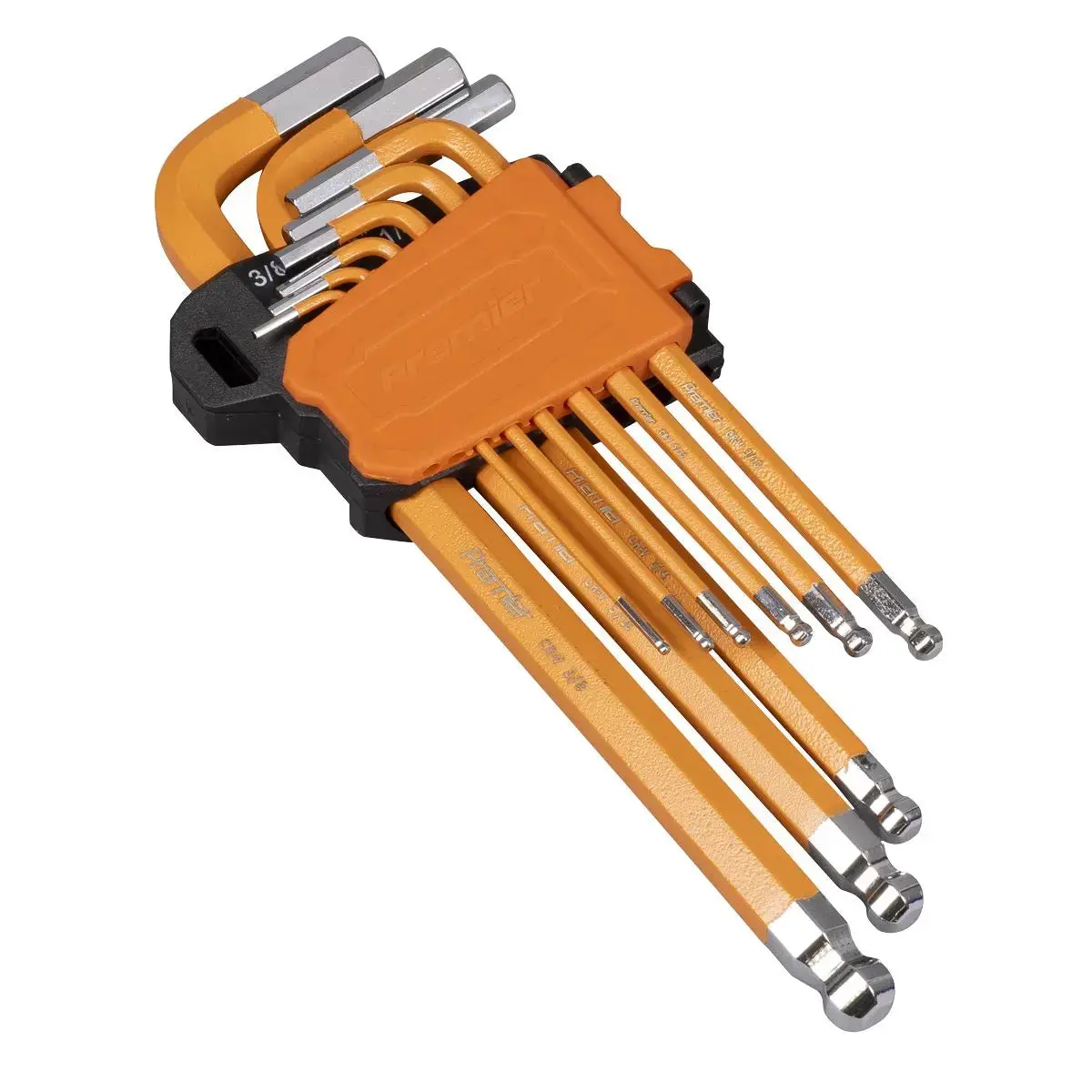 Sealey Premier Hex Key Set Long Ball-End 9Pc - Imperial 1