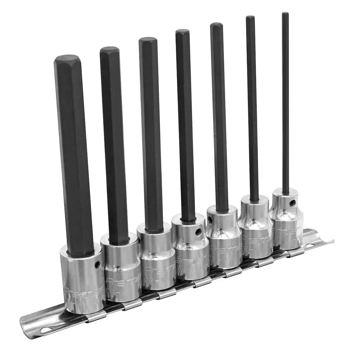 Sealey Premier Hex Socket Bit Set 7Pc 3/8"Sq Drive 110Mm Metric 1