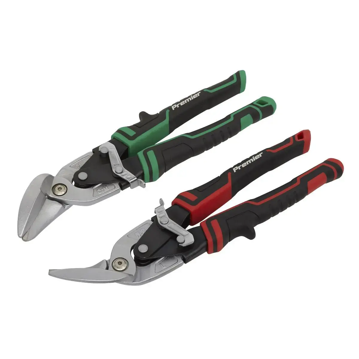 Sealey Premier High Leverage Offset Aviation Tin Snip Set 2Pc 1