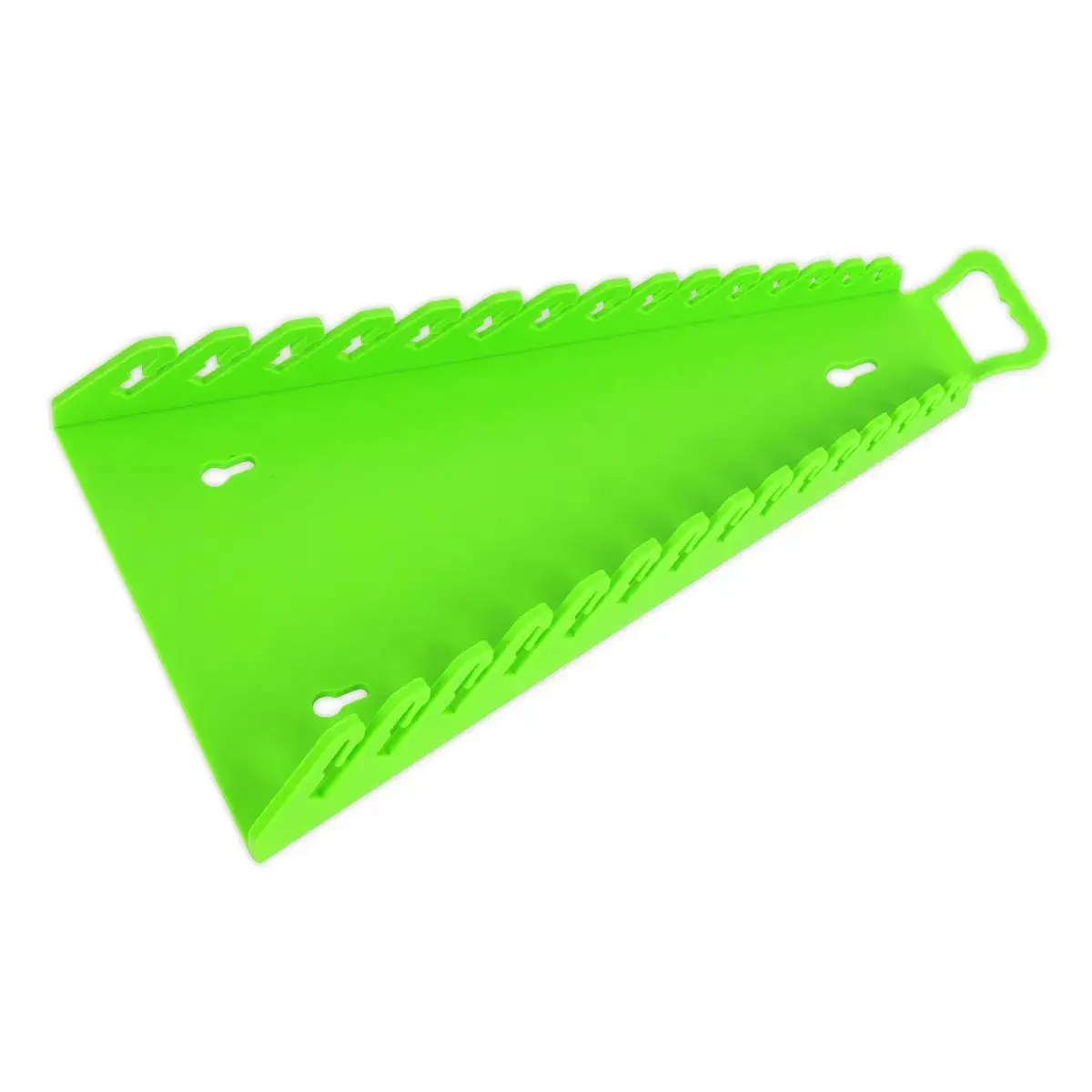 Sealey Premier High Visibility Green Reverse Spanner Rack 15 Capacity Hanging Toolbox 1
