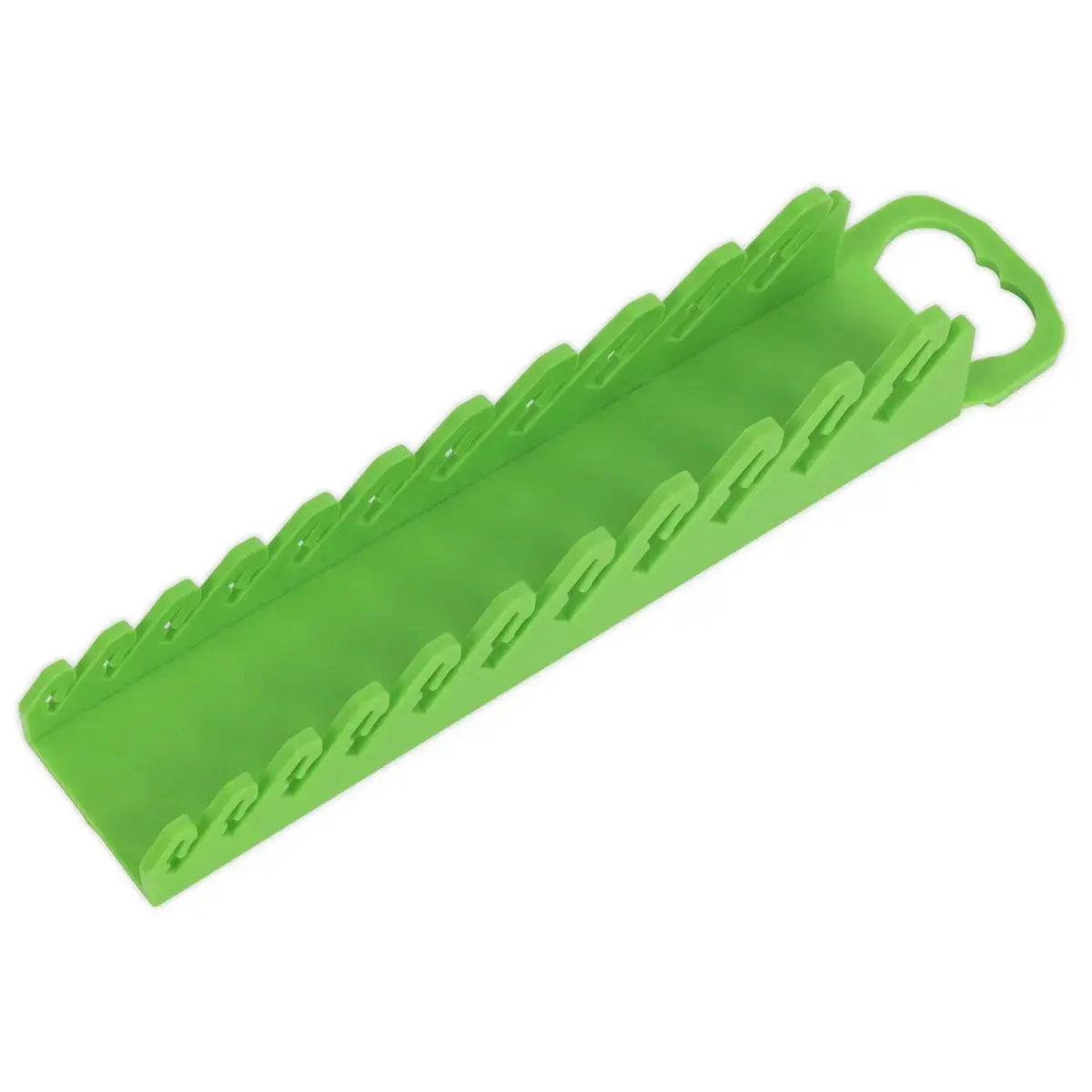 Sealey Premier High Visibility Green Stubby Spanner Rack 10 Capacity Hanging Toolbox 1