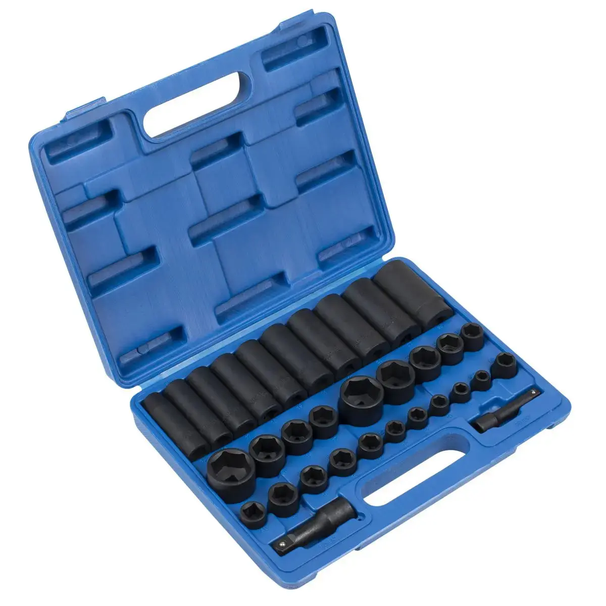 Sealey Premier Impact Socket Set 32Pc Standard/Deep 3/8" & 1/2"Sq Drive Metric/Imperial 1