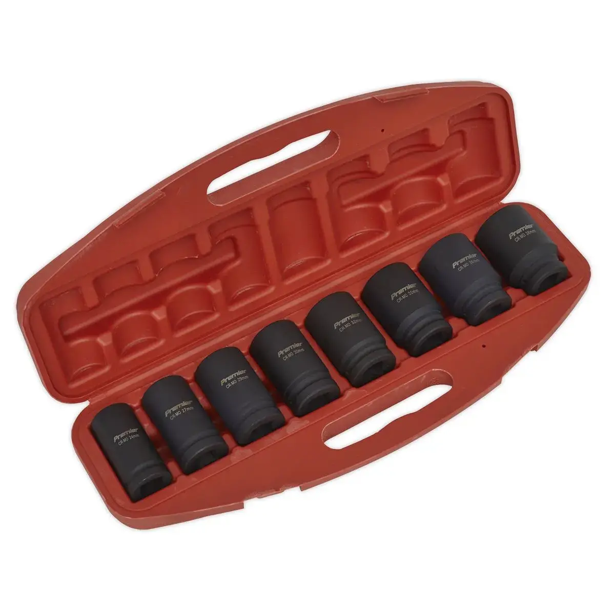 Sealey Premier Impact Socket Set 8Pc Deep 3/4"Sq Drive Metric 1