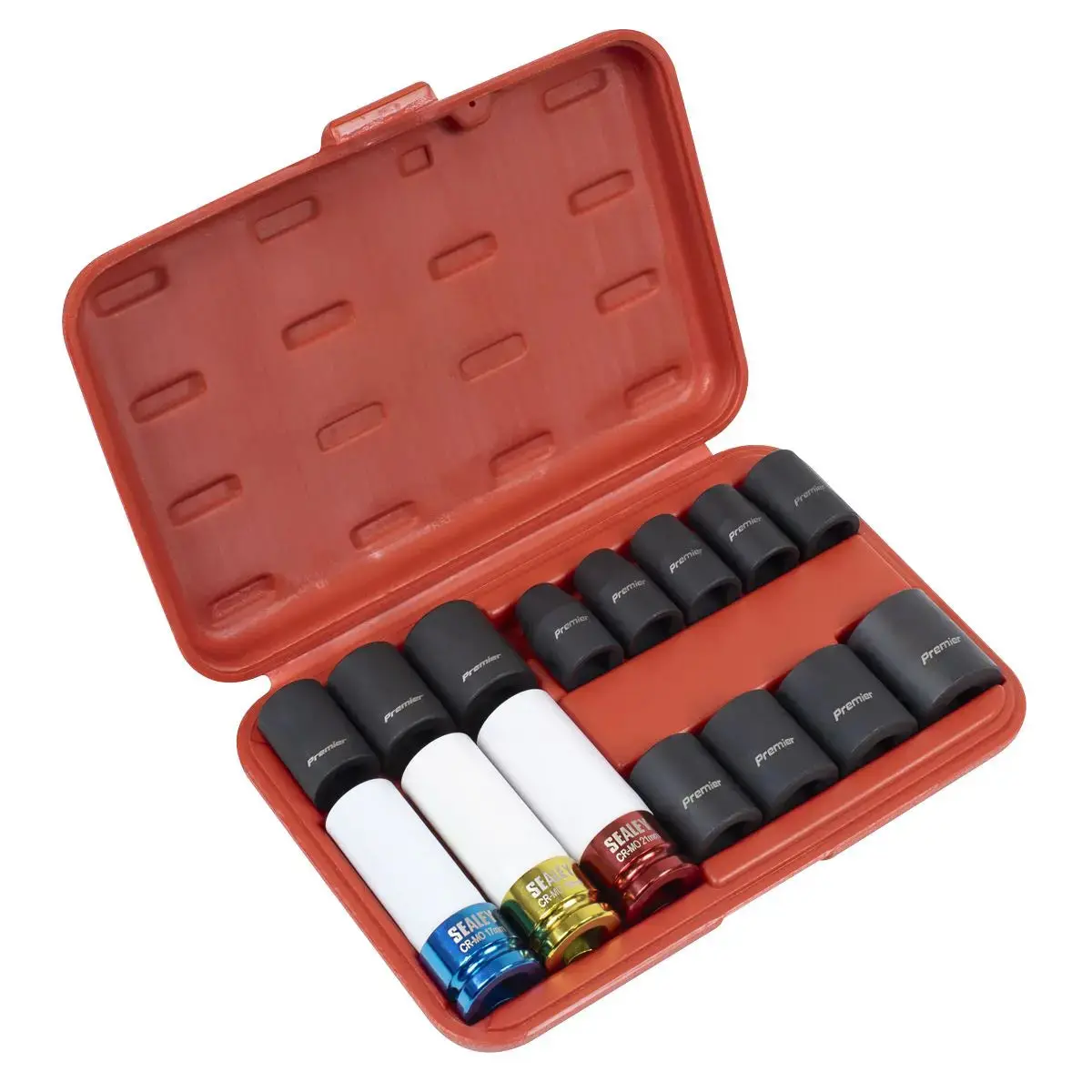 Sealey Premier Impact Socket & Wheel Nut Removal Set 15Pc 1/2"Sq Drive 1