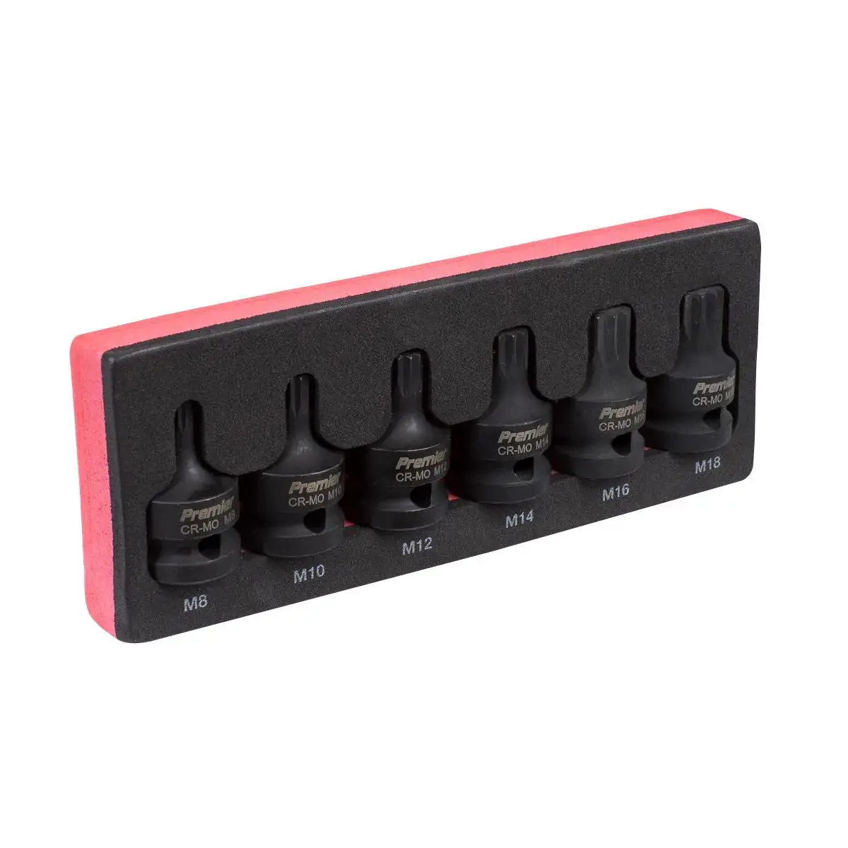 Sealey Premier Impact Spline Socket Bit Set 6Pc 1/2"Sq Drive 1
