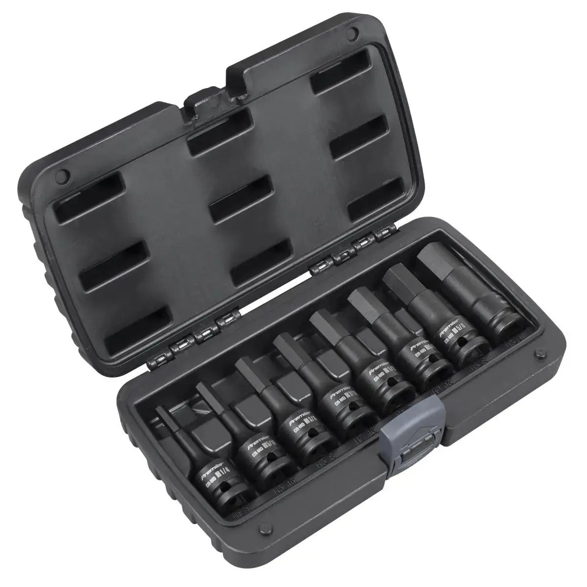 Sealey Premier Imperial Hex Impact Socket Bit Set 1/2"Sq Drive 8Pc 1