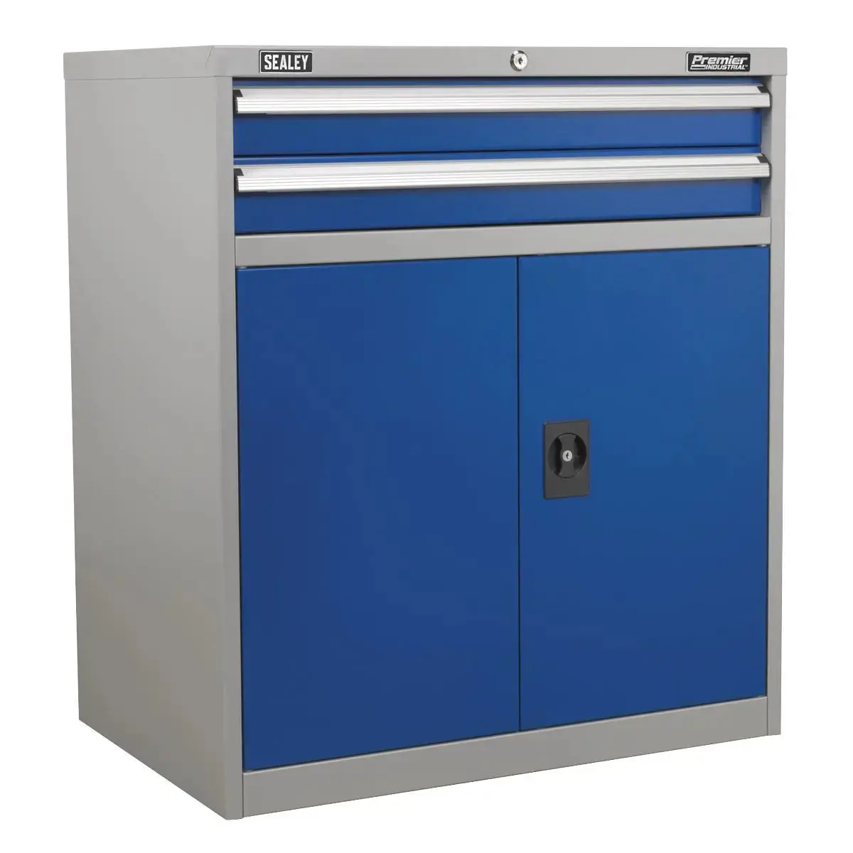 Sealey Premier Industrial Industrial Cabinet 2 Drawer & 1 Shelf Double Locker 1