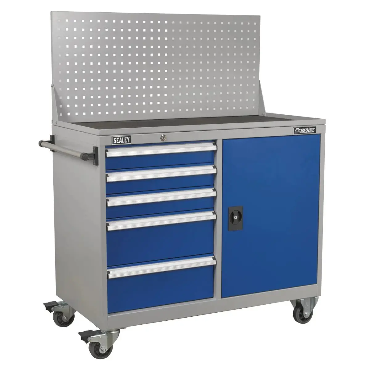 Sealey Premier Industrial Industrial Mobile Workstation 5 Drawer & 1 Shelf Locker 1
