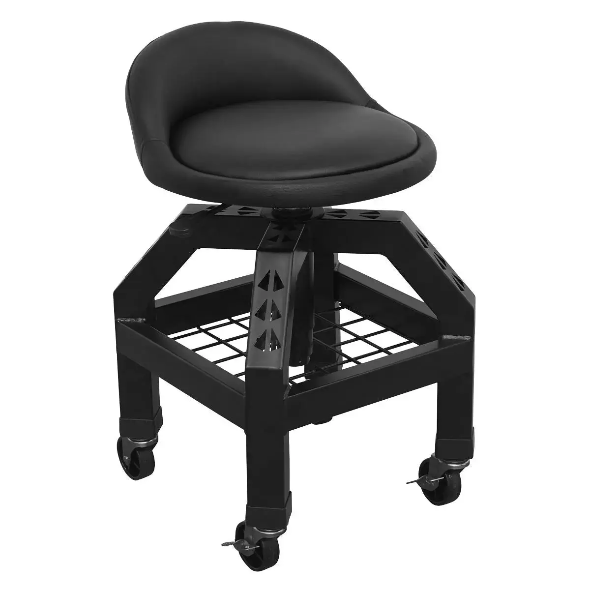 Sealey Premier Industrial Premier Industrial Pneumatic Creeper Stool With Adjustable Height Swivel Seat & Back Rest 1