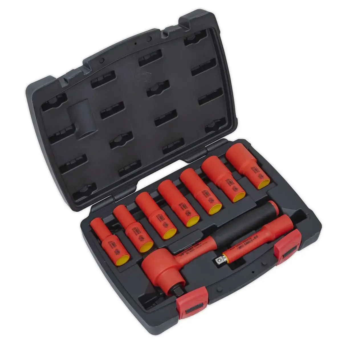 Sealey Premier Insulated Socket Set 9Pc 3/8"Sq Drive 6Pt Walldrive® Vde Approved 1