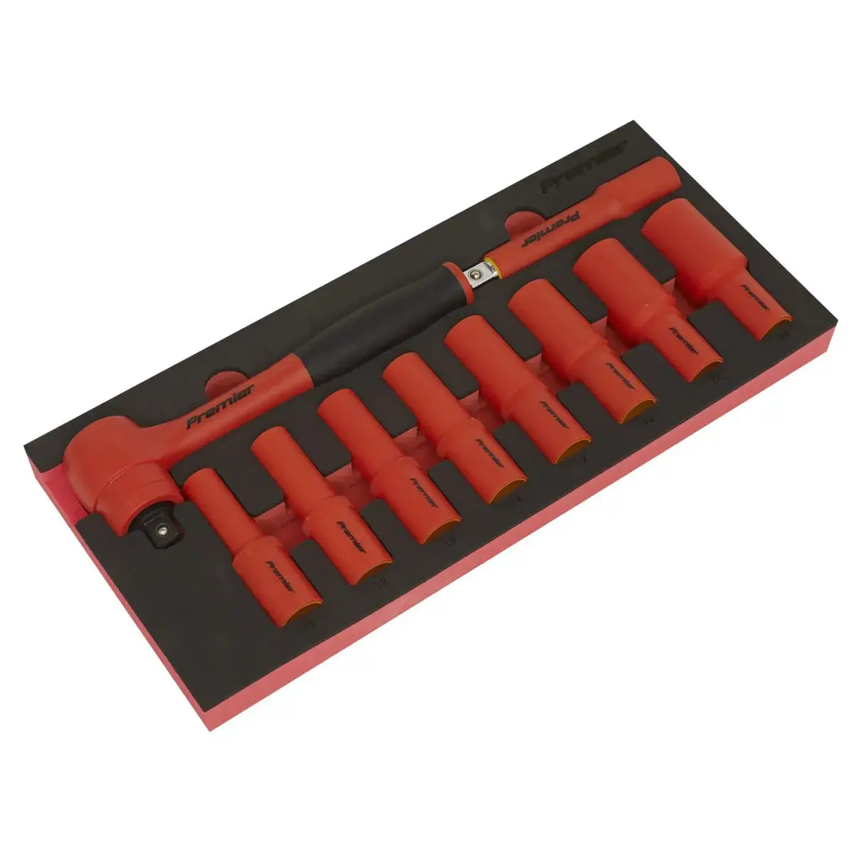 Sealey Premier Insulated Socket Set With Tool Tray 10Pc 1/2"Sq Drive - Vde Approved 1