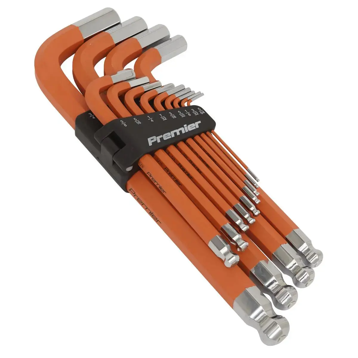 Sealey Premier Jumbo Ball End Hex Key Set 13 Piece Anti Slip Imperial 5/64" - 3/4 1