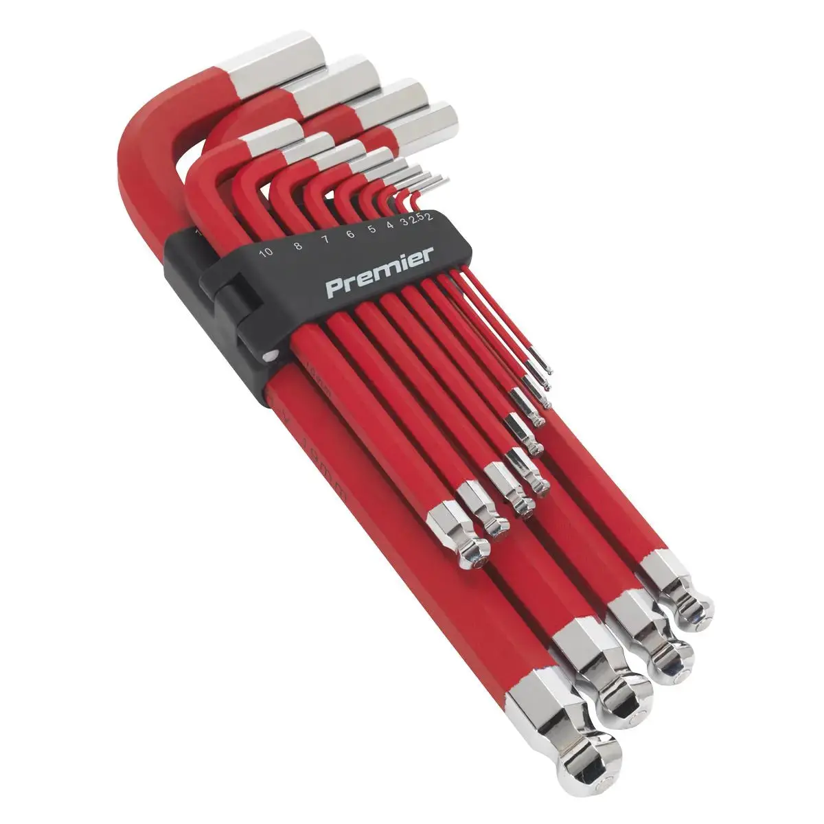 Sealey Premier Jumbo Ball-End Hex Key Set 13Pc Anti-Slip - Metric 1