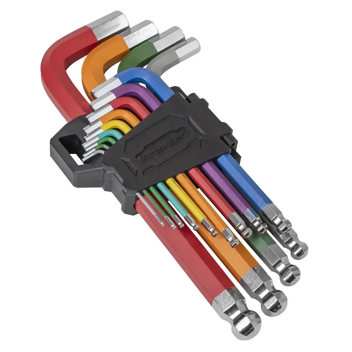 Sealey Premier Jumbo Ball-End Hex Key Set 13Pc Colour-Coded Anti-Slip 1