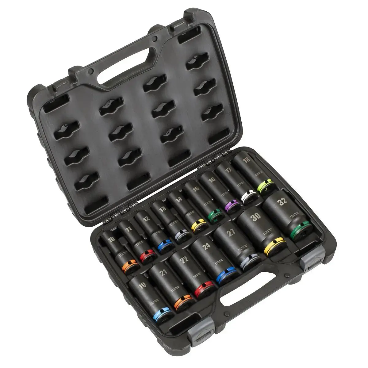 Sealey Premier Lock-On™ Deep Impact Socket Set 1/2"Sq Drive 16Pc 1