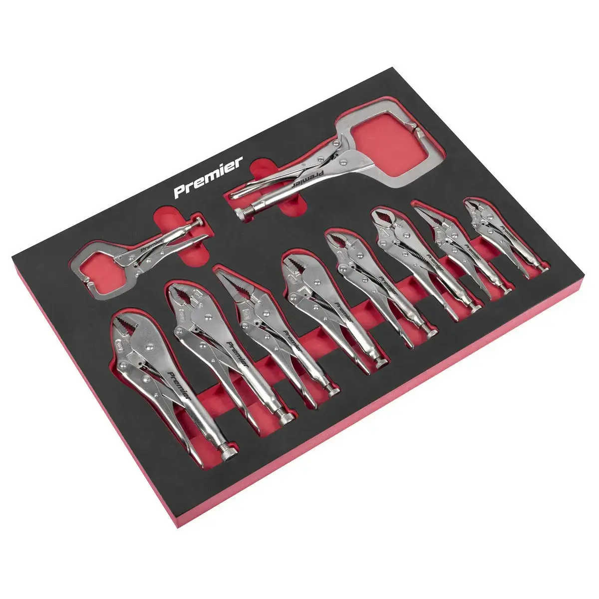 Sealey Premier Locking Pliers Set With Foam Tray 10Pc 1