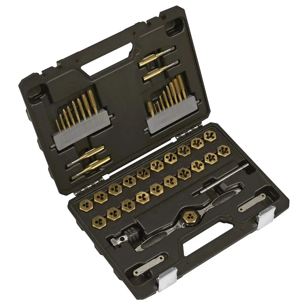 Sealey Premier Metric & Sae/Imperial Titanium Coated Hexagonal Tap & Die Set 46Pc 1