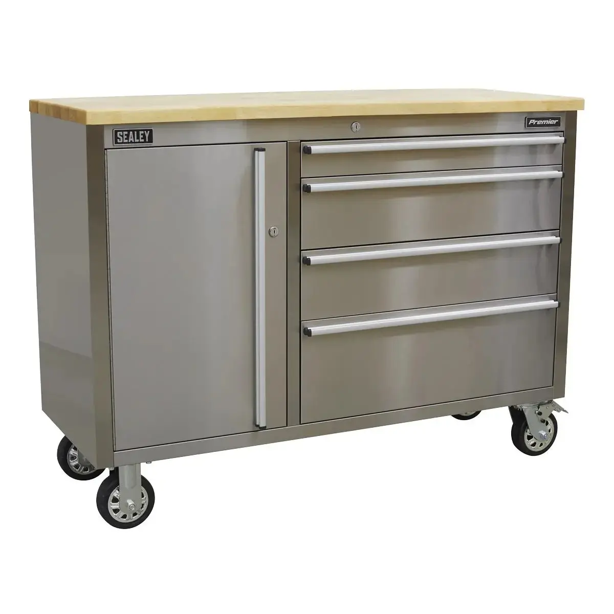 Sealey Premier Mobile Stainless Steel Tool Cabinet 4 Drawer 1