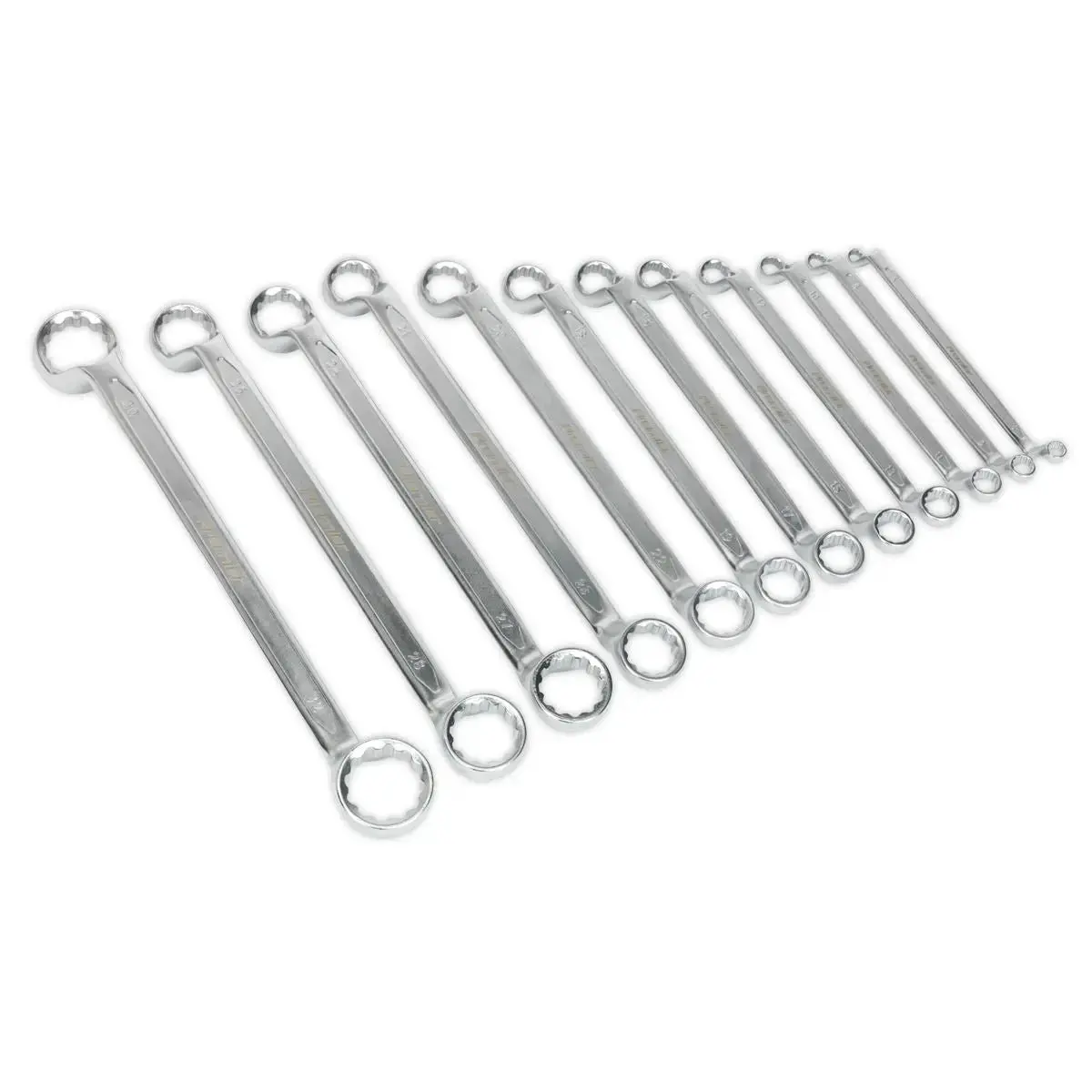 Sealey Premier Offset Double End Ring Spanner Set 12Pc Metric 1