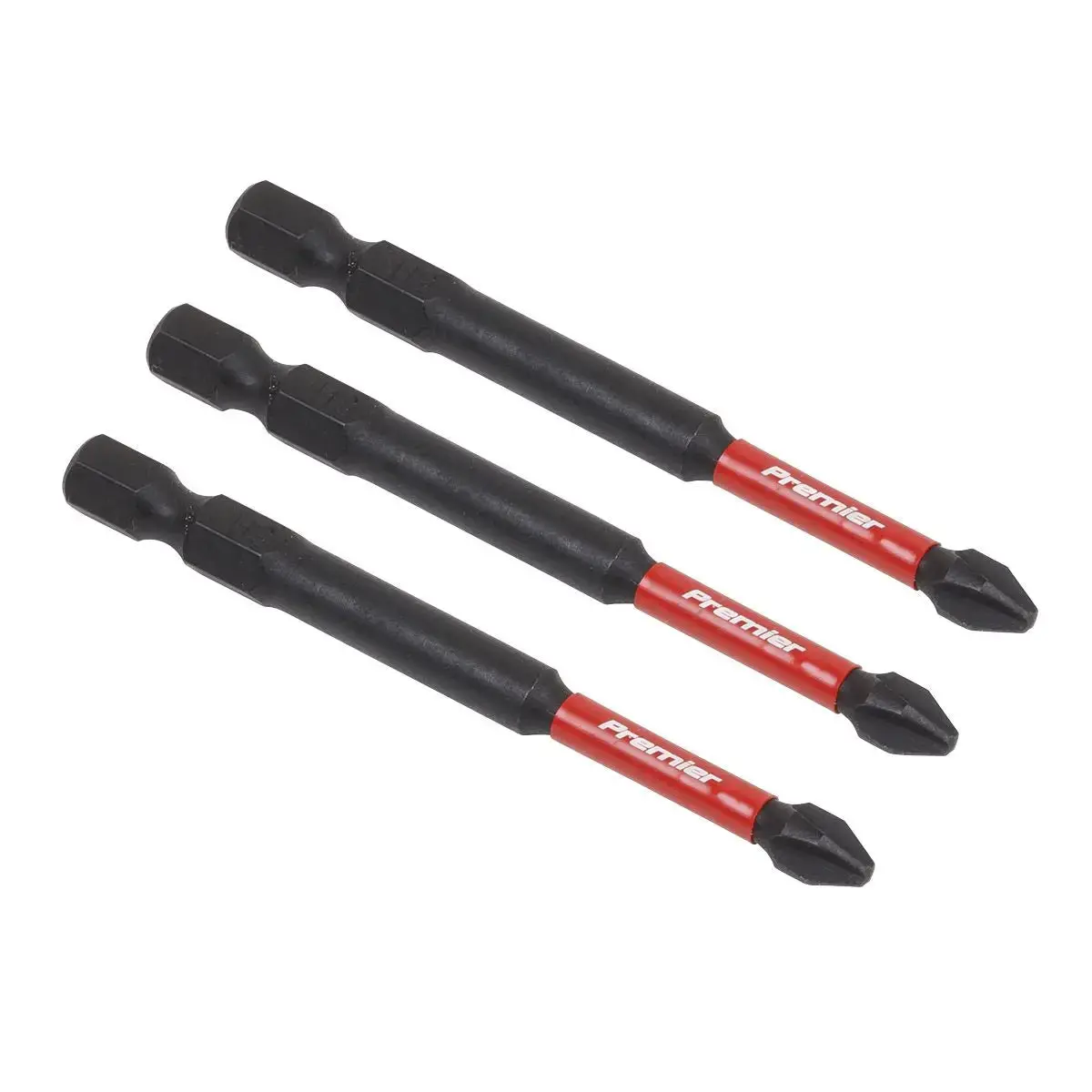 Sealey Premier Phillips #2 Impact Power Tool Bits 75Mm - 3Pc 1