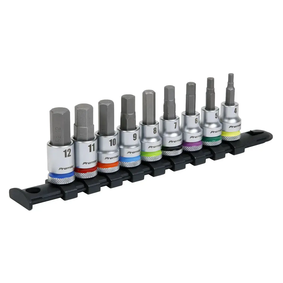 Sealey Premier Platinum Hex Socket Bit Set 9Pc 3/8"Sq Drive  - Premier Platinum 1