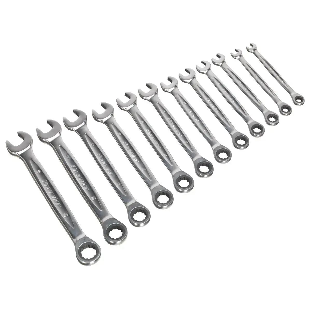 Sealey Premier Platinum Ratchet Combination Spanner Set 12Pc - Metric - Premier Platinum 1