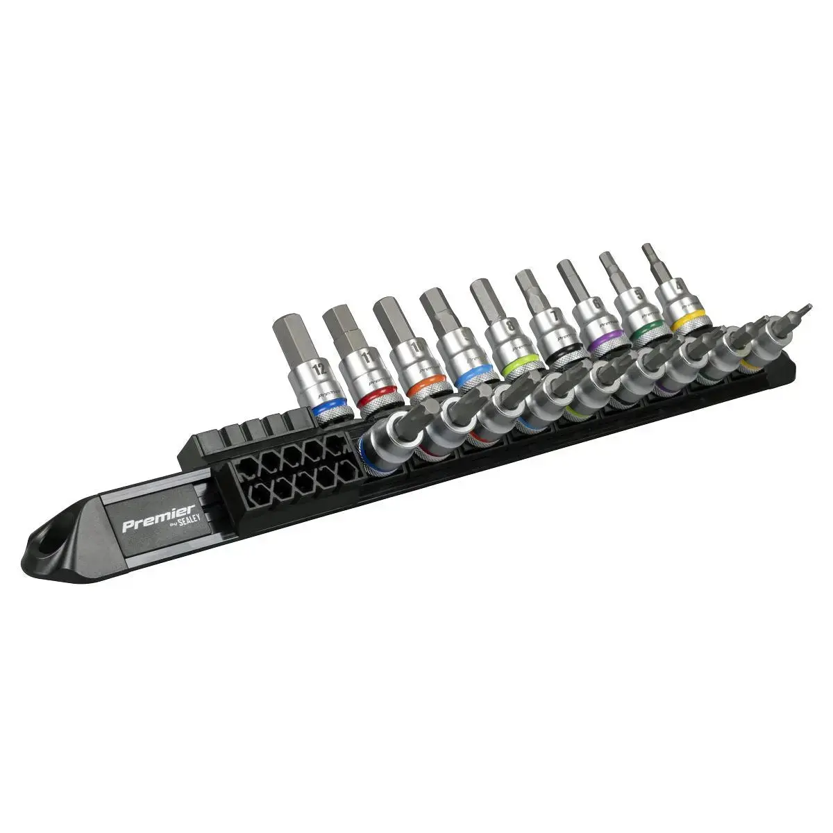 Sealey Premier Platinum Series Hex & Trx-Star* Socket Bit Set 3/8"Sq Drive 18Pc 1