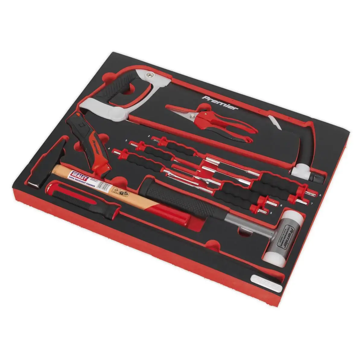 Sealey Premier Platinum Tool Tray With Hacksaw, Hammers & Punches 13Pc 2
