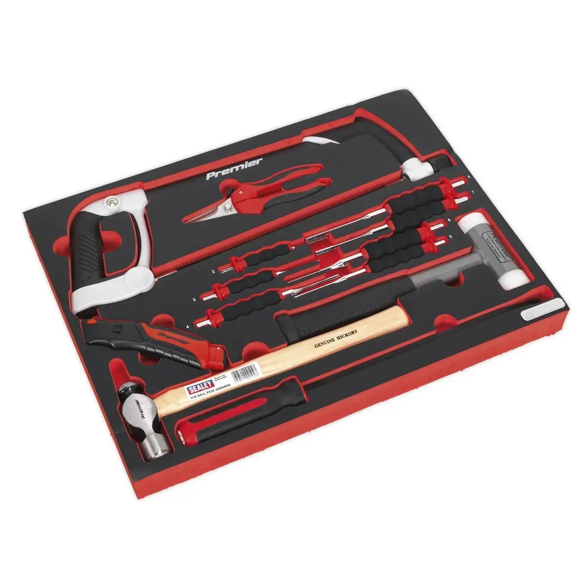 Sealey Premier Platinum Tool Tray With Hacksaw, Hammers & Punches 13Pc 1