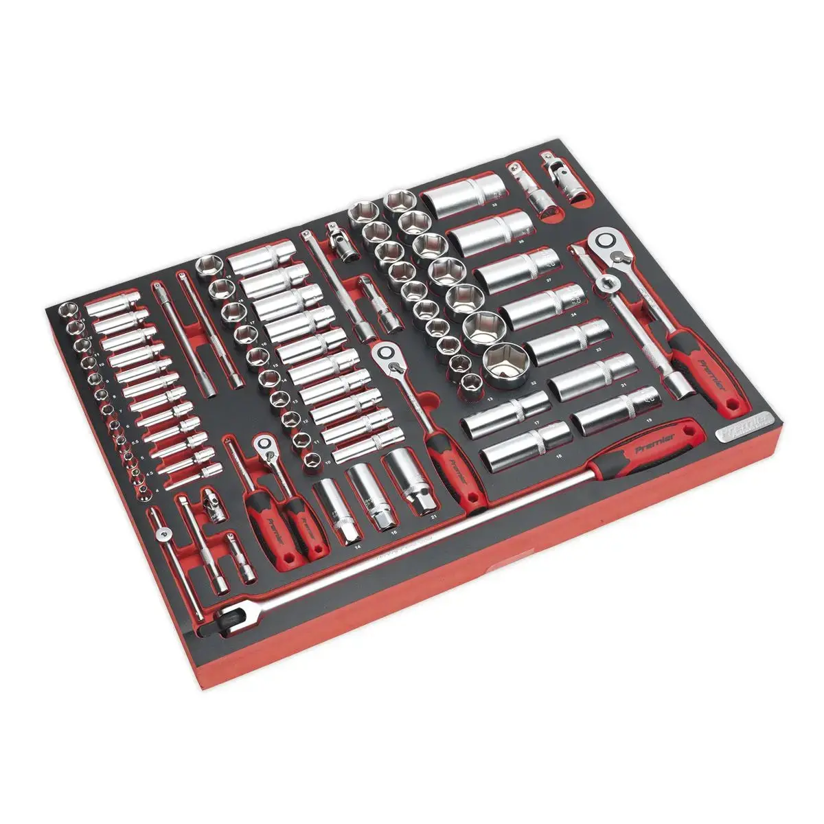 Sealey Premier Platinum Tool Tray With Socket Set 91Pc 1/4", 3/8" & 1/2"Sq Drive 1