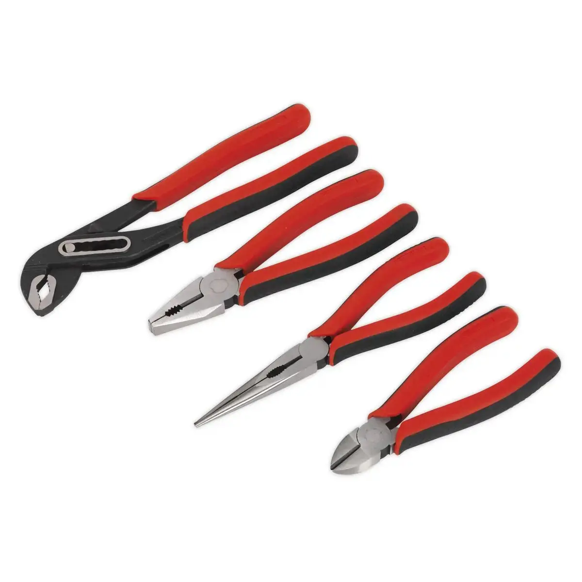 Sealey Premier Pliers Set Combi Water Pump Side Cutting Long Nose Serrated 4Pc 1